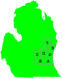 Map of the 7 studied counties